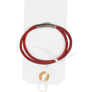 Thompson London Maroon Leather Bracelet